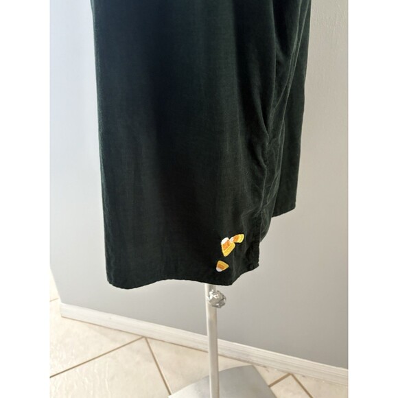 Quacker Factory Candy Corn Shirt 1X Green Corduroy Rhinestones Halloween Vtg ** - Picture 6 of 16